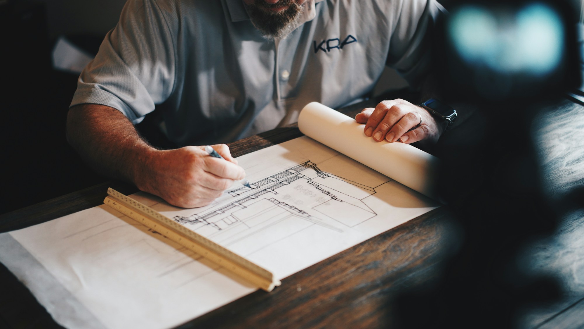 Open wood framing during a residential build